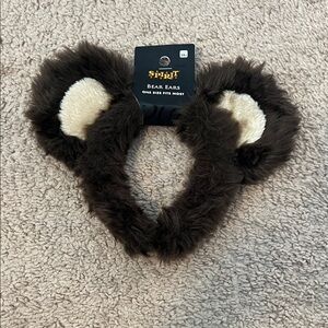 Spirit Fuzzy Bear Ears Headband - Brown and Cream bear ears Halloween